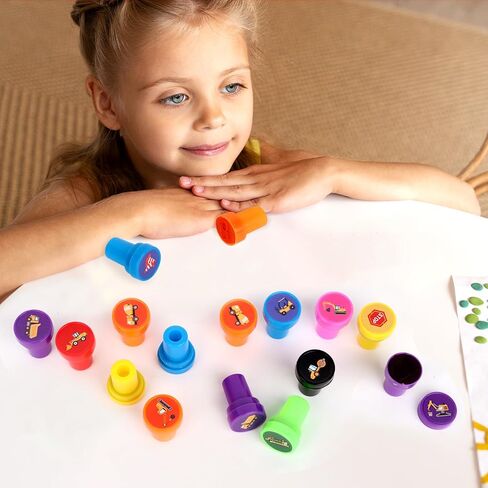 24 PCS Camp Stampers ، Adventure Adventure Holiday Stamps Supplies Suppories Fords Favors for Kids Boys Girls School Classroom Gwhats Carnival ، Godie Bag Higds Baby Shower (6 Colors) in Saudi Arabia