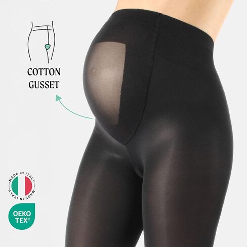 CALZITALY - Opaque Maternity Pantyhose - Pregnancy Tights for Women - 100 DEN Italian Hosiery (M, Navy) in Saudi Arabia
