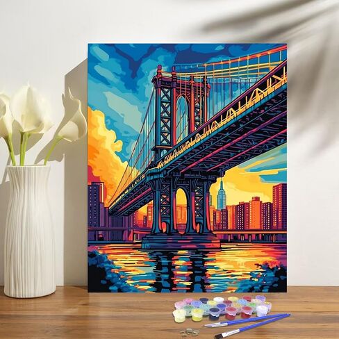 obterie Book Paint by Numbers Kit for Adults Beginner Flowers Oil Painting Kit Adult Paint by Number Kits on Canvas DIY Painting for Beginners Art by Numbers for Gifts Home Wall Decor 16x20 Inch in Saudi Arabia