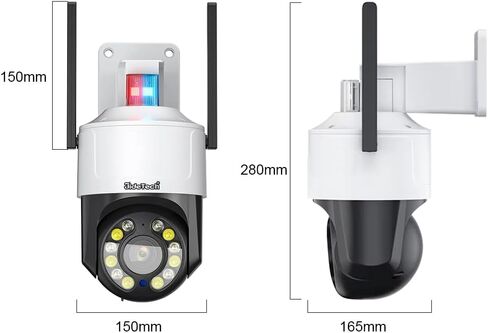 JideTech 4K 8MP PTZ Outdoor Camera,5X Optical Zoom Wireless IP with Two-Way Audio, Full Color Night Vision, Auto Tracking, Spotlight & Siren Alarm, IP66, CamHipro in Kuwait