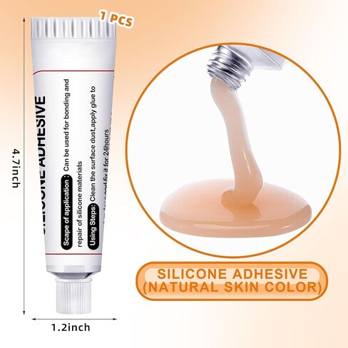 lounsweer 2 pcs غراء لاصق من السيليكون لإصلاح دمية الجلد اللحم لون لاصق ناعم لاصق الغراء لملء السيليكون تجويف دمية الطفل القوالب الهالوين SFX مكياج in Kuwait