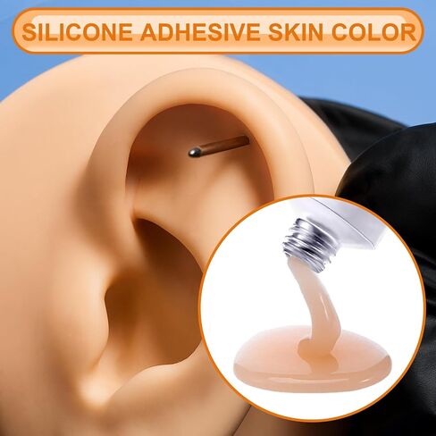 lounsweer 2 pcs غراء لاصق من السيليكون لإصلاح دمية الجلد اللحم لون لاصق ناعم لاصق الغراء لملء السيليكون تجويف دمية الطفل القوالب الهالوين SFX مكياج in Kuwait