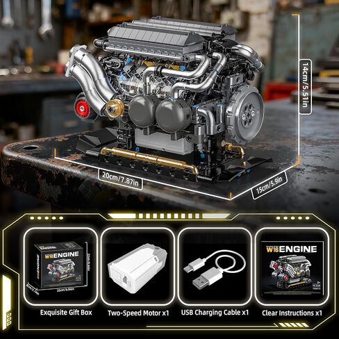 V8 Engine Building Kit for Adults, Build Your Own MOC Mini V8 Engine Model Toy for Display, Compatible with Lego Car Set, STEM Building Project for Teens & Kids Boys 8-14 (692 PCS) in Saudi Arabia