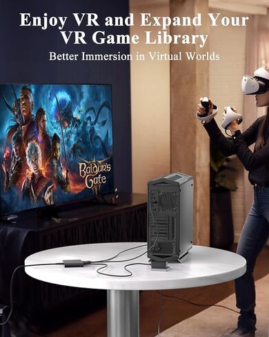 محول الكمبيوتر لسماعات الرأس VR2 - مصمم لألعاب VR2 مع أجهزة الكمبيوتر التي تعمل بنظام Windows، متوافق مع SteamVR، تحويل إشارة ثابت، توسيع مكتبة ألعاب الواقع الافتراضي، غطاء متين من سبائك الألومنيوم in Saudi Arabia
