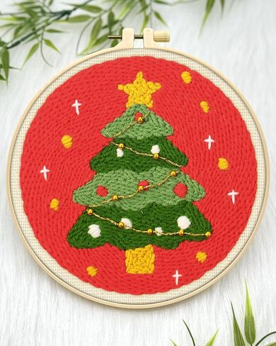 Erkoon Punch Needle Kit Begins Begins ، 2 PCS DIY Easy Flower Embroidery procial starter Art Craft ، Project Feeding Project مع أنماط ، أدوات ، خيوط ، طوق ، تعليمات (عباد الشمس والزهور) in Kuwait