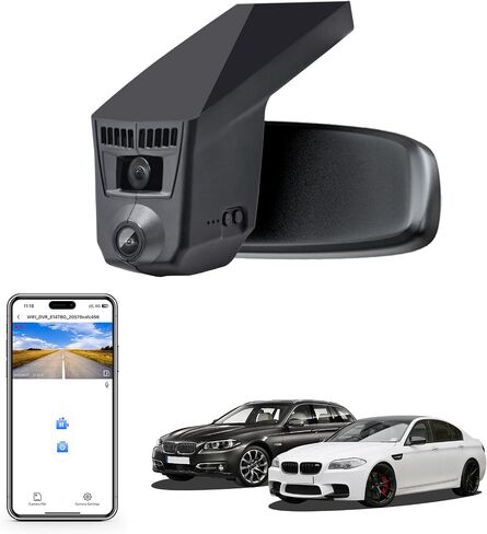 كاميرا داش أمامية 4K وخلفية 1080 بكسل لسيارة BMW 5 Series Gen6 F07 F10 F11 F18 2014 2015 2016 Select 2017 M5 F10(الطراز A)، طراز OEM، فيديو 2160P UHD، WiFi & APP، بطاقة 128 جيجابايت in Kuwait
