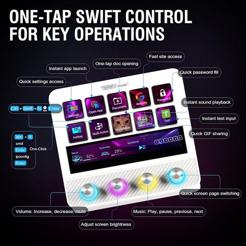 Macro Pad, Streaming Deck Stream Controller Soundboard Keypad, Programmable Keys USB Shortcut Keyboard for Gamer Streamer, Audio Mixer for OBS, YouTube, Office Desk Setup, PC, Mac in Saudi Arabia