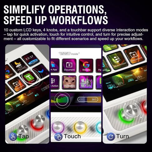 Macro Pad, Streaming Deck Stream Controller Soundboard Keypad, Programmable Keys USB Shortcut Keyboard for Gamer Streamer, Audio Mixer for OBS, YouTube, Office Desk Setup, PC, Mac in Saudi Arabia