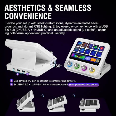 Macro Pad, Streaming Deck Stream Controller Soundboard Keypad, Programmable Keys USB Shortcut Keyboard for Gamer Streamer, Audio Mixer for OBS, YouTube, Office Desk Setup, PC, Mac in Saudi Arabia