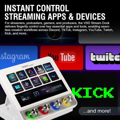 Macro Pad, Streaming Deck Stream Controller Soundboard Keypad, Programmable Keys USB Shortcut Keyboard for Gamer Streamer, Audio Mixer for OBS, YouTube, Office Desk Setup, PC, Mac in Saudi Arabia