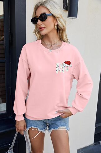 LUKYCILD Santa's Favorite Nurse Sweatshirt Christmas Sweatshirts for Women Long Sleeve Nurse Christmas Shirt Xmas Gifts in Kuwait