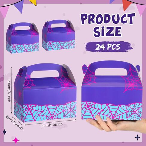 Marspark 24 Pack Cartoon Animation Party Hife Joxes/Cartoon Candy Joxes ، حقائب حمل ، أكياس هدايا للبالغين لوازم حفلة عيد ميلاد (نمط زهرة) in Saudi Arabia