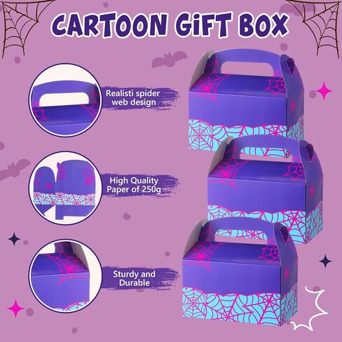 Marspark 24 Pack Cartoon Animation Party Hife Joxes/Cartoon Candy Joxes ، حقائب حمل ، أكياس هدايا للبالغين لوازم حفلة عيد ميلاد (نمط زهرة) in Saudi Arabia