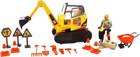CAT Construction Workforce Jumbo Tower Crane Set, 50-Inch RC Crane Toy with 360-Degree Rotation, Hook and Wrecking Ball, Light, Skid Steer and 4" Figure, USB Rechargeable, Ages 5+ in Kuwait