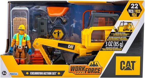 CAT Construction Workforce Jumbo Tower Crane Set, 50-Inch RC Crane Toy with 360-Degree Rotation, Hook and Wrecking Ball, Light, Skid Steer and 4" Figure, USB Rechargeable, Ages 5+ in Kuwait