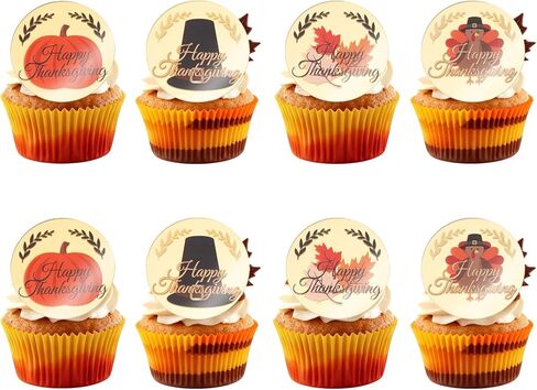 20pcs Gold Mirror Acrylic Cupcake Toppers Acrylic Engraved Cake Picks Cupcake Disc Happy Birthday Cake Decoration Circle Round Shape DIY Party Supplies in Saudi Arabia