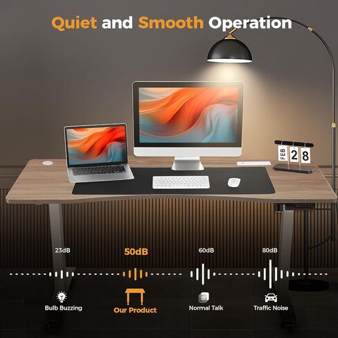 مكتب الوقوف الكهربائي مع عجلات ، 63 '× 24' 'مكتب قابل للتعديل مع محطة الشحن ، 2 منافذ USB ، 3 منافذ الطاقة ، 4 caster ، 27'-46 '' RANDTIN in Kuwait
