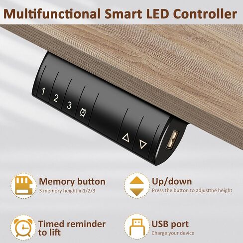 مكتب الوقوف الكهربائي مع عجلات ، 63 '× 24' 'مكتب قابل للتعديل مع محطة الشحن ، 2 منافذ USB ، 3 منافذ الطاقة ، 4 caster ، 27'-46 '' RANDTIN in Kuwait