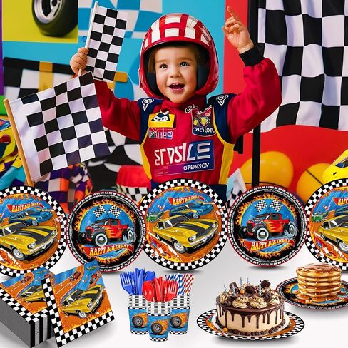 168pcs Monster Truck Party Decorations Plates Napkins Disposable Paper Cups in Kuwait