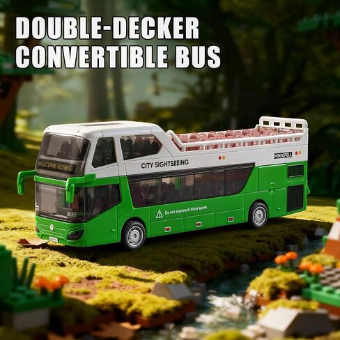 Toy City Bus with Lights & Sounds for Boys and Girls, Realstic Double Decker Bus Toy Great Gift for Kids Boys Girls Ages 3 and Up (Green) in Saudi Arabia