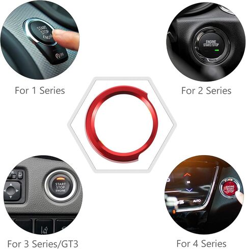 FAVOMOTO Car Start Button Cover Aluminum Alloy Protective Decoration Sticker for Stylish Auto Decoration Dust Prevention and Fashionable Interior Upgrade in Saudi Arabia