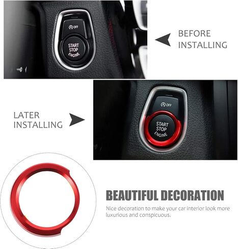 FAVOMOTO Car Start Button Cover Aluminum Alloy Protective Decoration Sticker for Stylish Auto Decoration Dust Prevention and Fashionable Interior Upgrade in Saudi Arabia