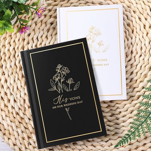 Set of 2 Vow Books His and Hers, Wedding Vow Books (6.06x4.17) Wedding Keepsake Essentials Elegant Bridal Shower Ceremony Gift Elopement Essentials(Blue,Floral) in Saudi Arabia