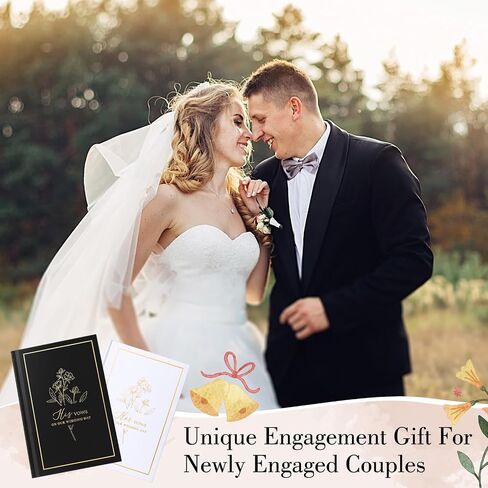 Set of 2 Vow Books His and Hers, Wedding Vow Books (6.06x4.17) Wedding Keepsake Essentials Elegant Bridal Shower Ceremony Gift Elopement Essentials(Blue,Floral) in Saudi Arabia