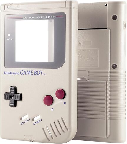 eXtremeRate Gray Replacement Full Housing Shell for Gameboy Classic 1989 GB DMG-01 Console with Screen Lens & Buttons - Handheld Game Console NOT Included in Saudi Arabia
