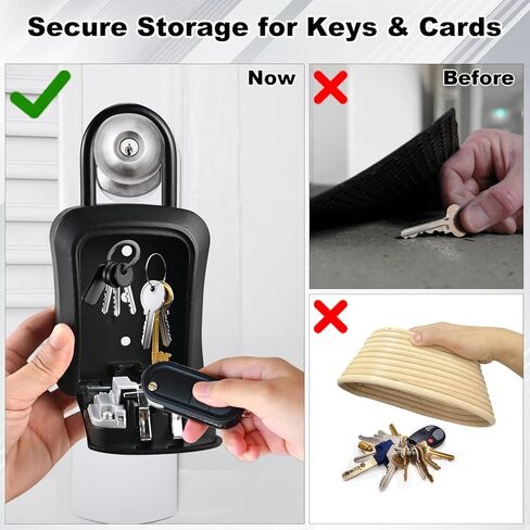 لوكس قفل مفتاح كبير ، 4.5 "x3.7" × 1.5 "قفل مركب Kirsite المليون للمفاتيح للمفاتيح في الهواء الطلق ، حائط قفل المفتاح المحمولة مع رمز (L Size ، Gray) in Kuwait