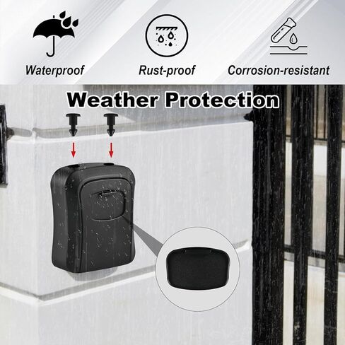 لوكس قفل مفتاح كبير ، 4.5 "x3.7" × 1.5 "قفل مركب Kirsite المليون للمفاتيح للمفاتيح في الهواء الطلق ، حائط قفل المفتاح المحمولة مع رمز (L Size ، Gray) in Kuwait