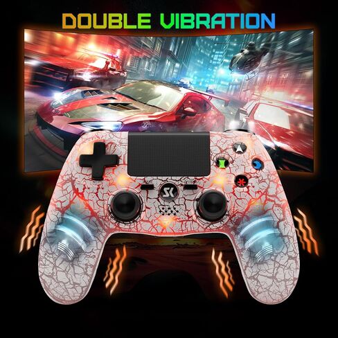 CHENGDAO Controller for PS4, Wireless Controllers for PlayStation 4/Pro/Slim, Remote Control with Adjustable RGB Light/1000mAh Battery/6-Axis Motion Sensor/Double Vibration/3.5mm Audio Jack, 2 Pack in Kuwait