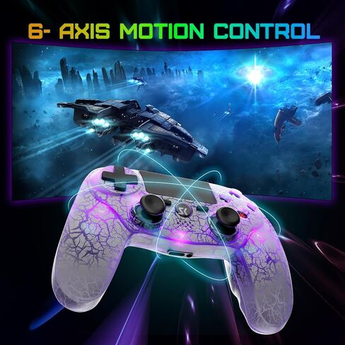 CHENGDAO Controller for PS4, Wireless Controllers for PlayStation 4/Pro/Slim, Remote Control with Adjustable RGB Light/1000mAh Battery/6-Axis Motion Sensor/Double Vibration/3.5mm Audio Jack, 2 Pack in Kuwait