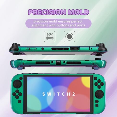 PlayVital Hard Case for Nintendo Switch 2 with Extra Stand & Thumb Grip Caps | Split Design, Dockable Protective Full-Body Shell Cover for Nintendo Switch 2 | Solid Color Series, Cherry Blossoms Pink in Saudi Arabia
