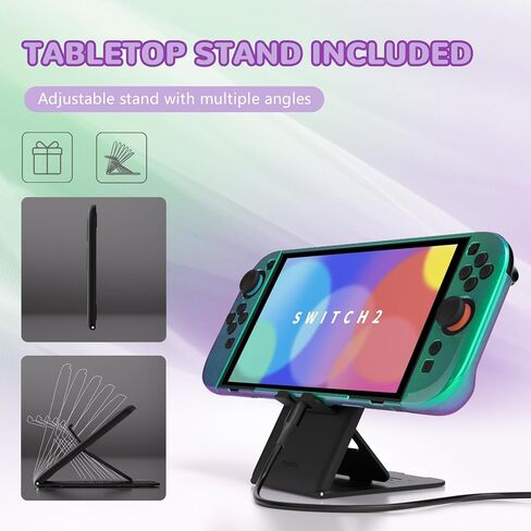 PlayVital Hard Case for Nintendo Switch 2 with Extra Stand & Thumb Grip Caps | Split Design, Dockable Protective Full-Body Shell Cover for Nintendo Switch 2 | Solid Color Series, Cherry Blossoms Pink in Saudi Arabia