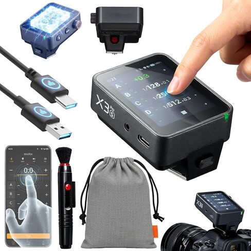 GODOX X3 PRO S X3PRO TTL Wireless Flash Trigger for Sony with Bluetooth Integration & APP Control Touch Screen 2.4GHz Wireless X System Pro Shooting Modes Shutter Control Fast Charging in Saudi Arabia