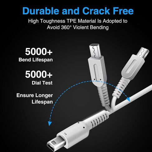 2 Pcs DSi Charger and Stylus Pen Set, Compatible with Nintendo DSi/3DS/2DS XL, 100-240V AC Adapter with 45.2in Long Cable, 4 Replacement Stylus, Safe Fast Charging, Auto Voltage Adjustment (2) in Saudi Arabia