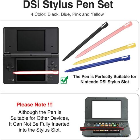 2 Pcs DSi Charger and Stylus Pen Set, Compatible with Nintendo DSi/3DS/2DS XL, 100-240V AC Adapter with 45.2in Long Cable, 4 Replacement Stylus, Safe Fast Charging, Auto Voltage Adjustment (2) in Saudi Arabia
