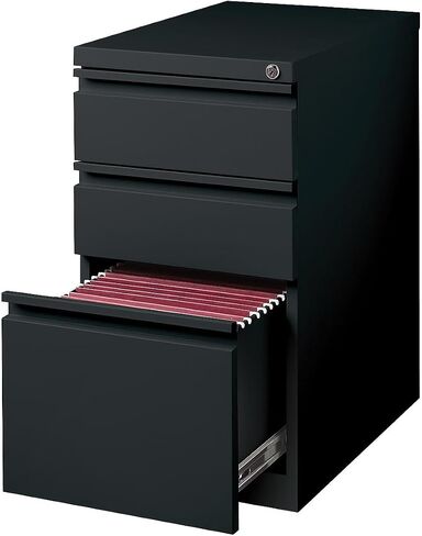 STAPLES 3-Drawer Vertical File Cabinet, Letter Size Documents, Lockable & Mobile, 23" D x 15" W x 27.75" H, Black in Saudi Arabia