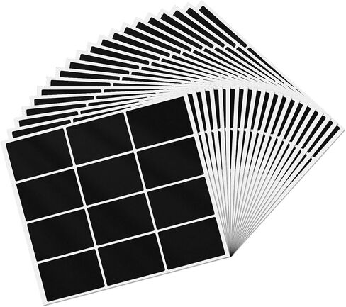 240 PCS Color Coding Labels 3 × 2 Inches Vinyl Black Rectangle Stickers Self Adhesive Waterproof Decal for Name Tags Address Moving Office in Saudi Arabia