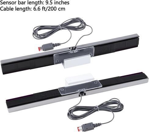 شريط مستشعر لجهاز Wii، شريط مستشعر سلكي بديل للأشعة تحت الحمراء لوحدة تحكم Nintendo Wii وWii U، يتضمن حاملًا شفافًا in Saudi Arabia