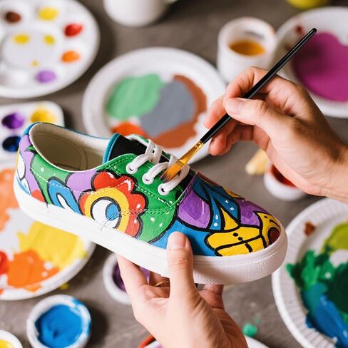 فرش الطلاء مجموعة 12 قطعة ، فرش الطلاء على الوجه والإسفنج مجموعة المهنية للألوان المائية الزيتية ، التفاصيل المصغرة ، فنان الطلاء ، لوحة روك للأطفال البالغين (الوردي) in Kuwait