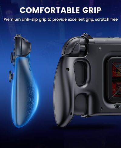 EXTREMECOOL Switch 2 Grip Hard Shell for Nintendo Switch 2, Ergonomic Nintendo Switch 2 Grip Case with 6 Game Slot, Front Cover, Handheld Mode, Lightweight, Drop-Resistant, Scratch-Resistant, Black in Kuwait