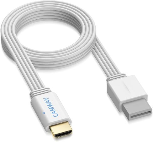 CAMWAY Wii to HDMI Converter - 1080P 5ft Wii HDMI Adapter Male Cable for Full HD Device, Compatible with Wii, Wii U, HDTV, Monitor, Supports All Wii Display Modes,Plug and Play, White in Kuwait