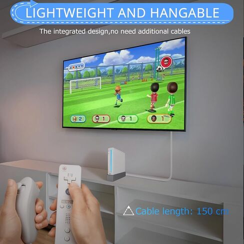 CAMWAY Wii to HDMI Converter - 1080P 5ft Wii HDMI Adapter Male Cable for Full HD Device, Compatible with Wii, Wii U, HDTV, Monitor, Supports All Wii Display Modes,Plug and Play, White in Kuwait