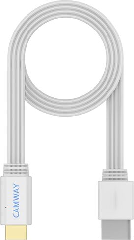 CAMWAY Wii to HDMI Converter - 1080P 5ft Wii HDMI Adapter Male Cable for Full HD Device, Compatible with Wii, Wii U, HDTV, Monitor, Supports All Wii Display Modes,Plug and Play, White in Kuwait