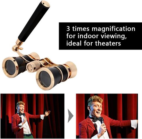 Opera Binocular Telescope Theater Portable 3X25 BK7 Optical Glass Clear Sharp Detailed Indoor Viewing Central Focus for Women Girls Children (Red) in Saudi Arabia