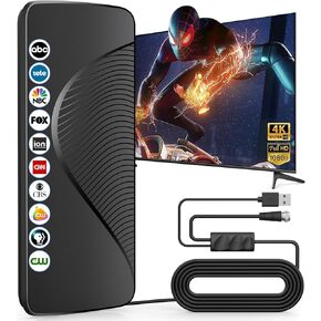 2025 Upgraded TV Antenna for Smart TV, 1600+ Miles Range, Indoor/Outdoor Digital Antenna for Local Channels, HD 4K Support, Amplified Signal Booster, Clear Reception for 1080p 4K TVs in Saudi Arabia