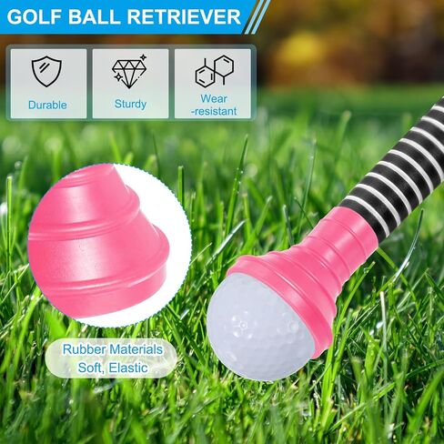 PATIKIL Golf Ball Retriever Grabber, Golf Ball Suction Cup Grabber Rubber Putter Grip Picker Upper Tool for Golfers Putter Swing Handle Accessories, Black in Saudi Arabia