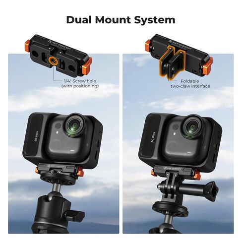 حامل محول مغناطيسي سريع الإصدار من K&F CONCEPT متوافق مع Insta360 GO Ultra، حامل قاعدة توسيع مع فتحة لولبية 1/4/موصل قابل للطي للحامل ثلاثي القوائم وعصا السيلفي وملحقات كاميرا الحركة in Kuwait